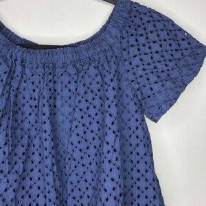 Polo Ralph Lauren Youth Girls 10 Navy Blue Eyelet‎ Lined Pockets Sheath Dress